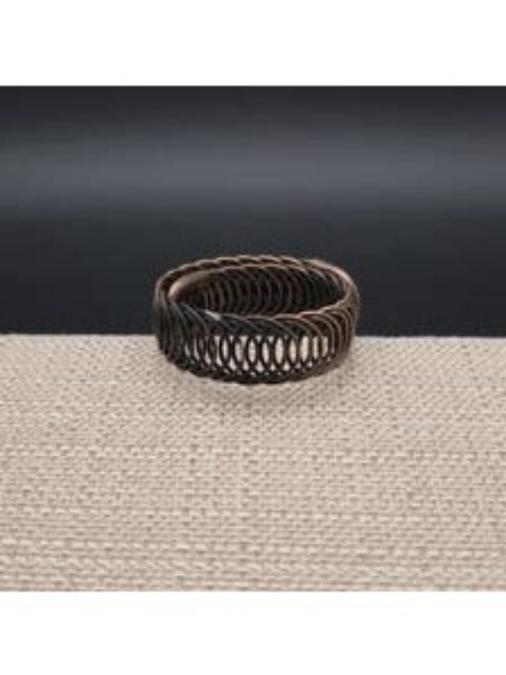7 Inch Handmade Woven Tarnished Copper Wire Mesh Loop Bracelet B1477